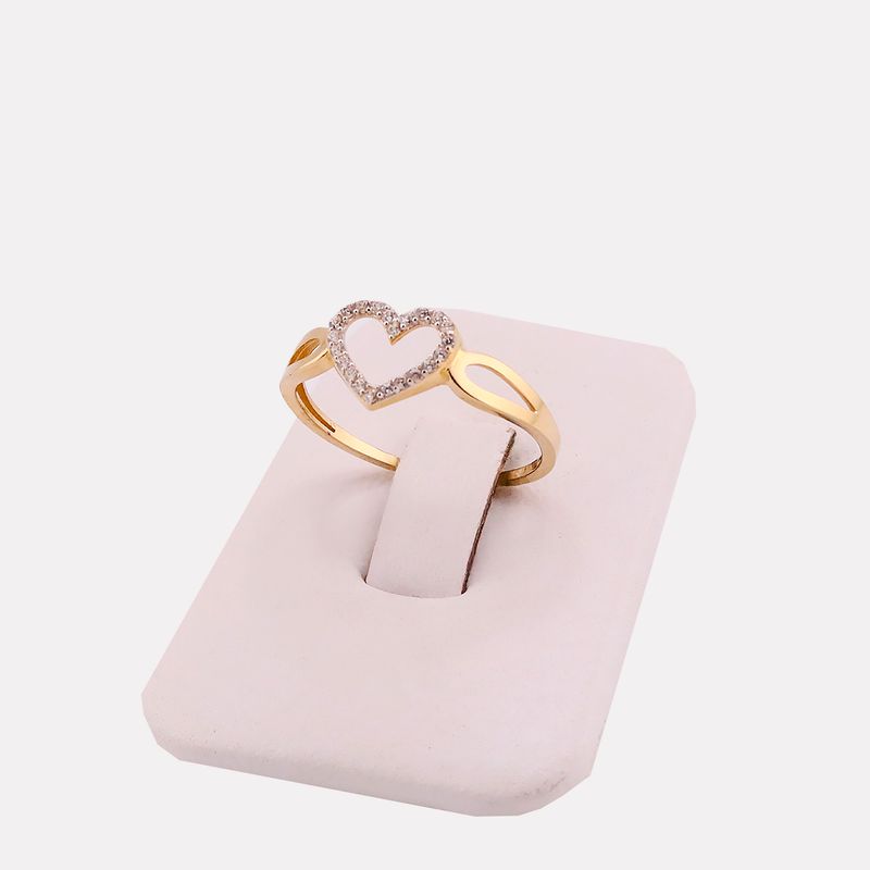 Anillo Silueta Corazon C/p 14k 1.3g #7